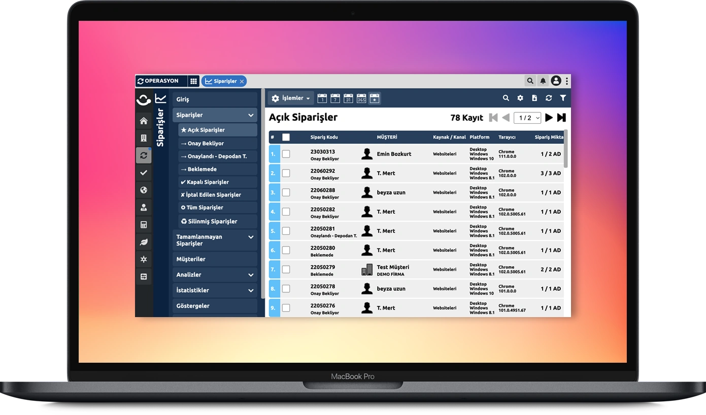 Sipariş Yönetimi - Genel Bakış - Açıklama
