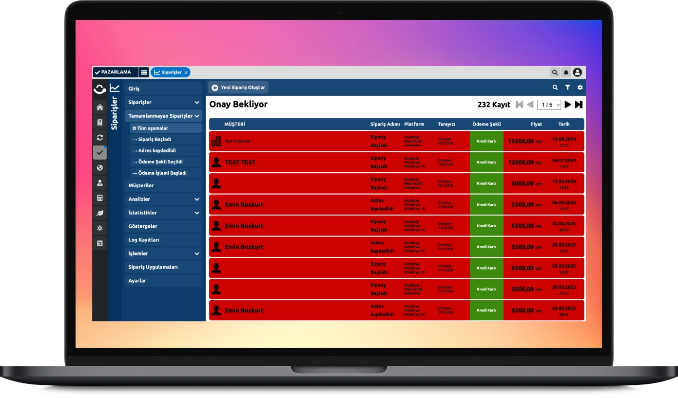 Sipariş Aşamaları
